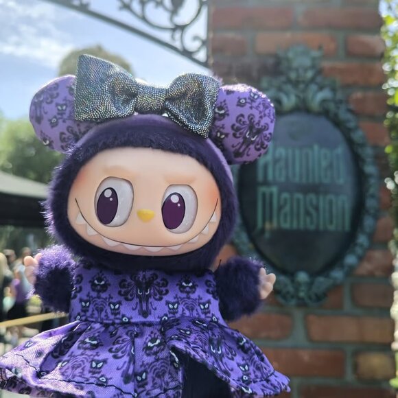 Custom Disney Haunted Mansion Dress and Ears Made to fit Labubu - Picture 1 of 7
